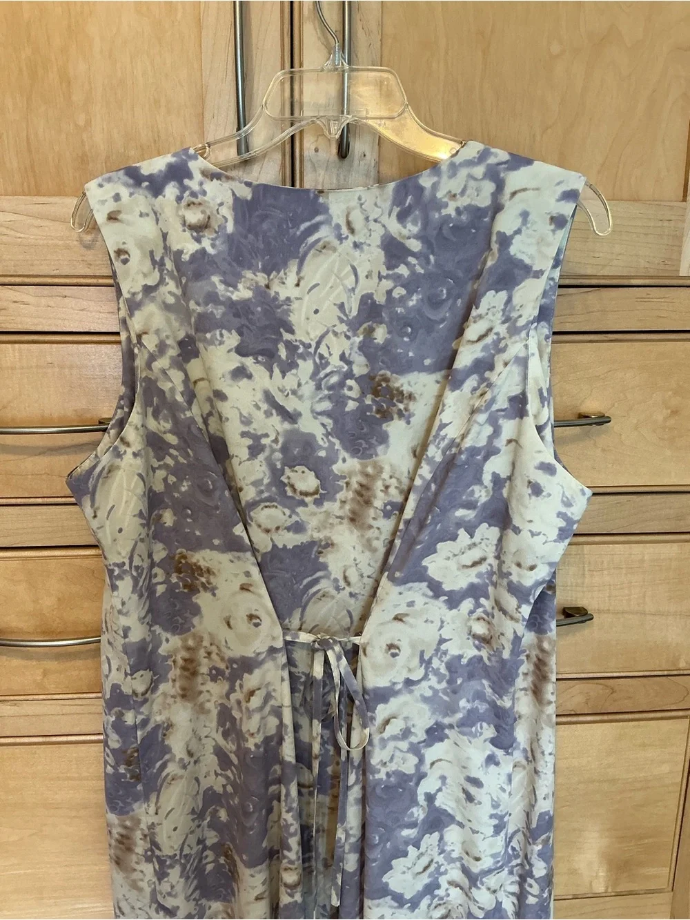 Norton McNaughton Lavender and Cream Sleeveless Floral Maxi Dress 51” long - Picture 4 of 8